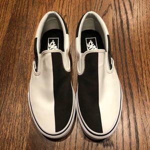 vans mega checker slip on